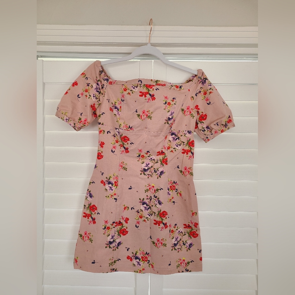 Leith Pink Floral Mini Dress